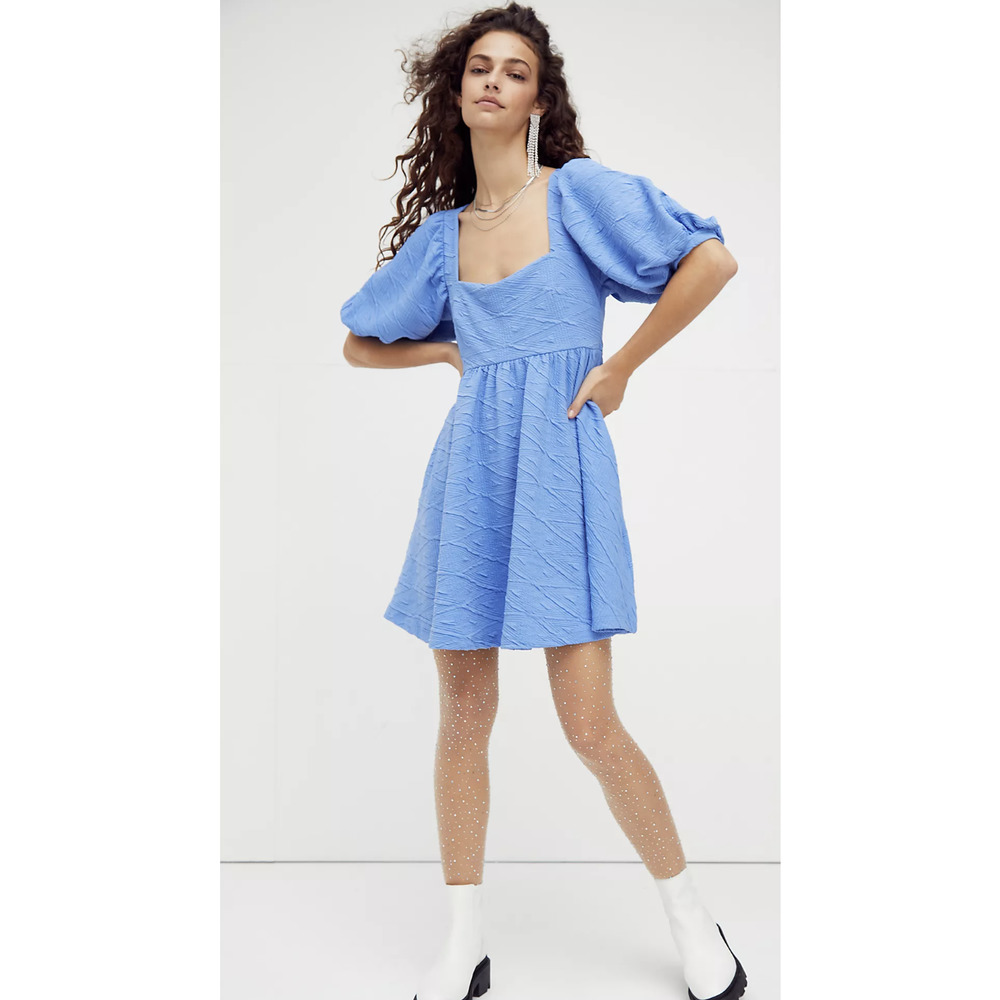 Free People's Violet Mini Dress in Dec Sky, XS